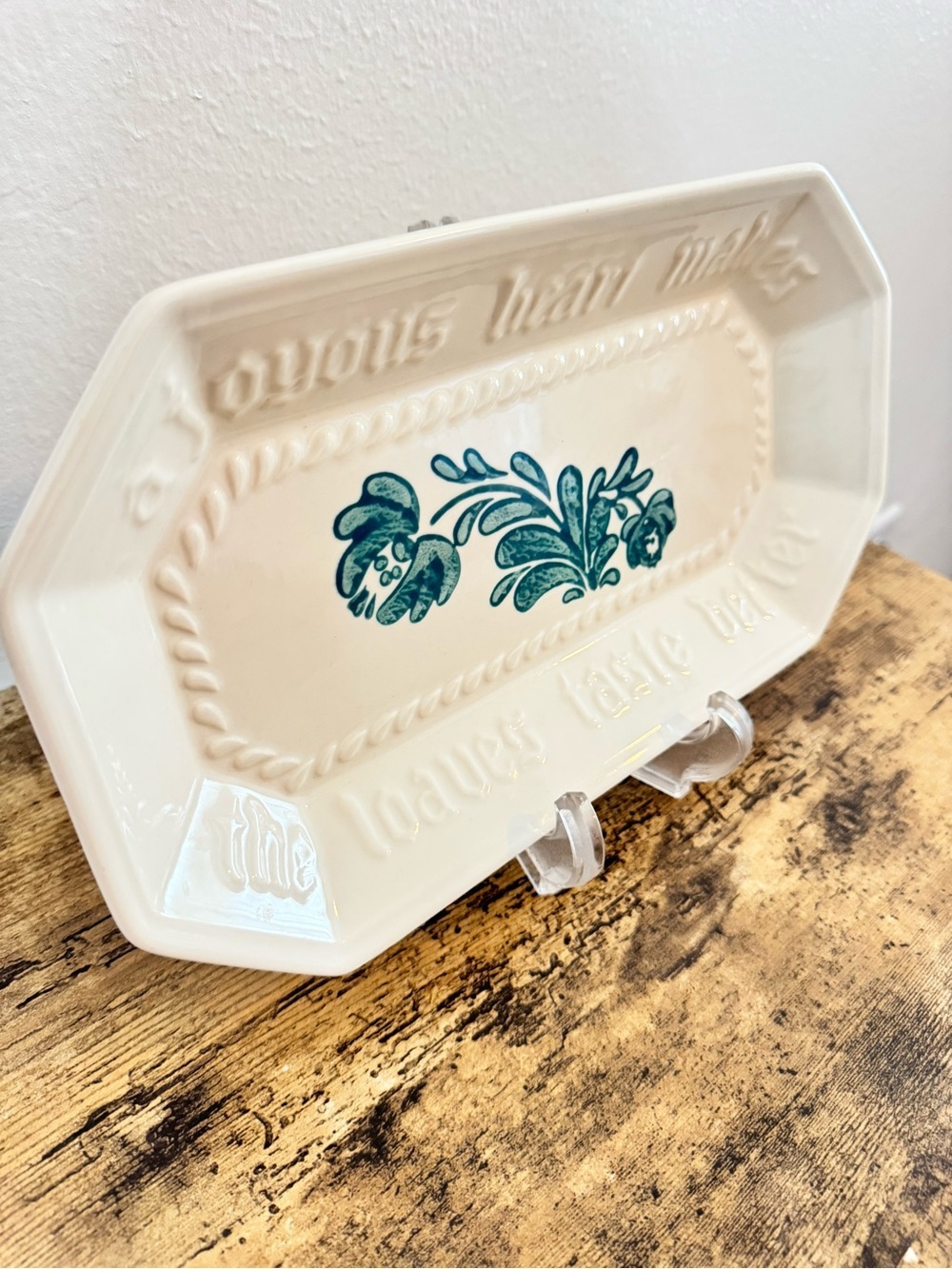 Pfaltzgraff Ceramic Serving Tray | Teal Floral | USA - Picture 2 of 10